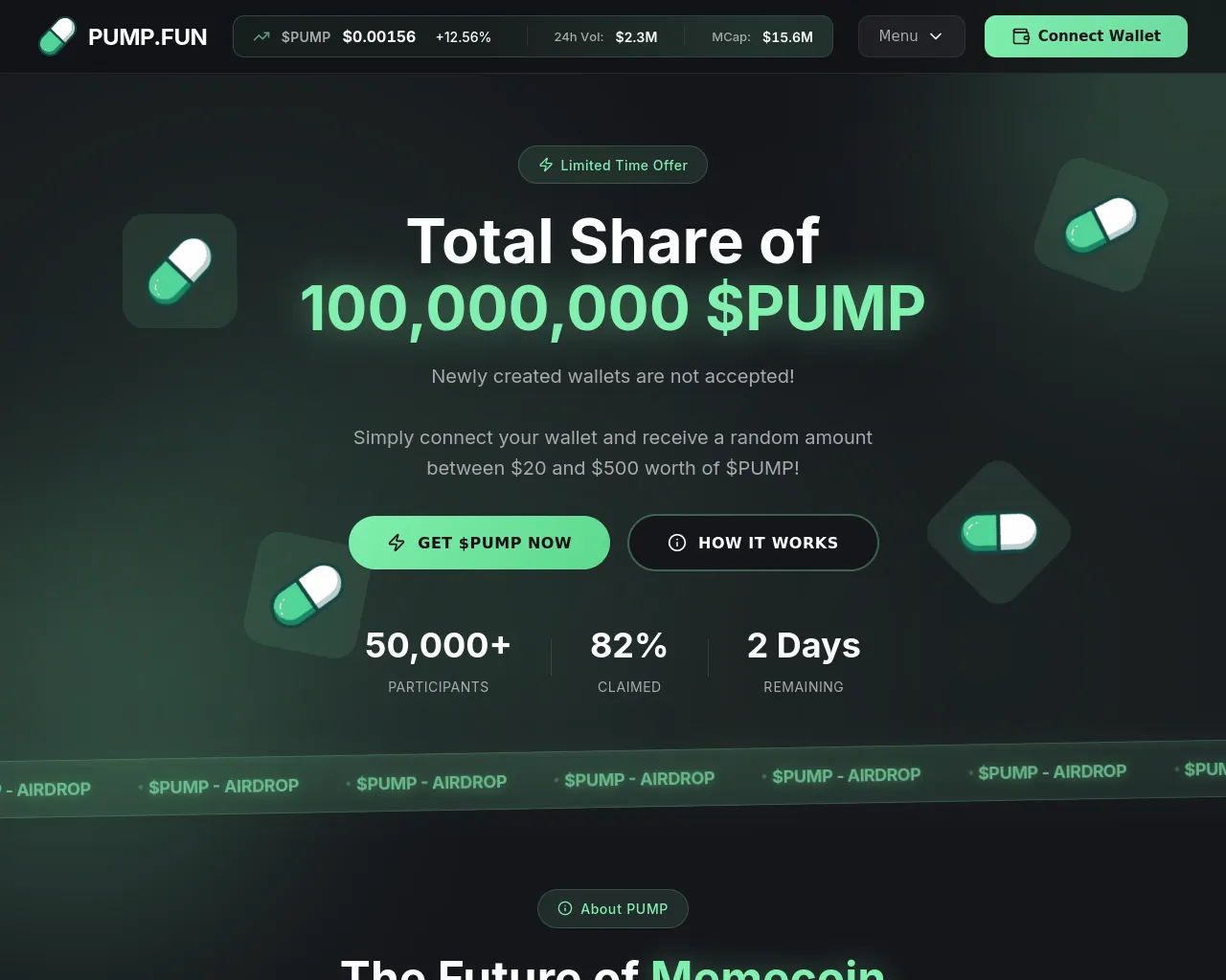 Screenshot of pumpfun-share.netlify.app