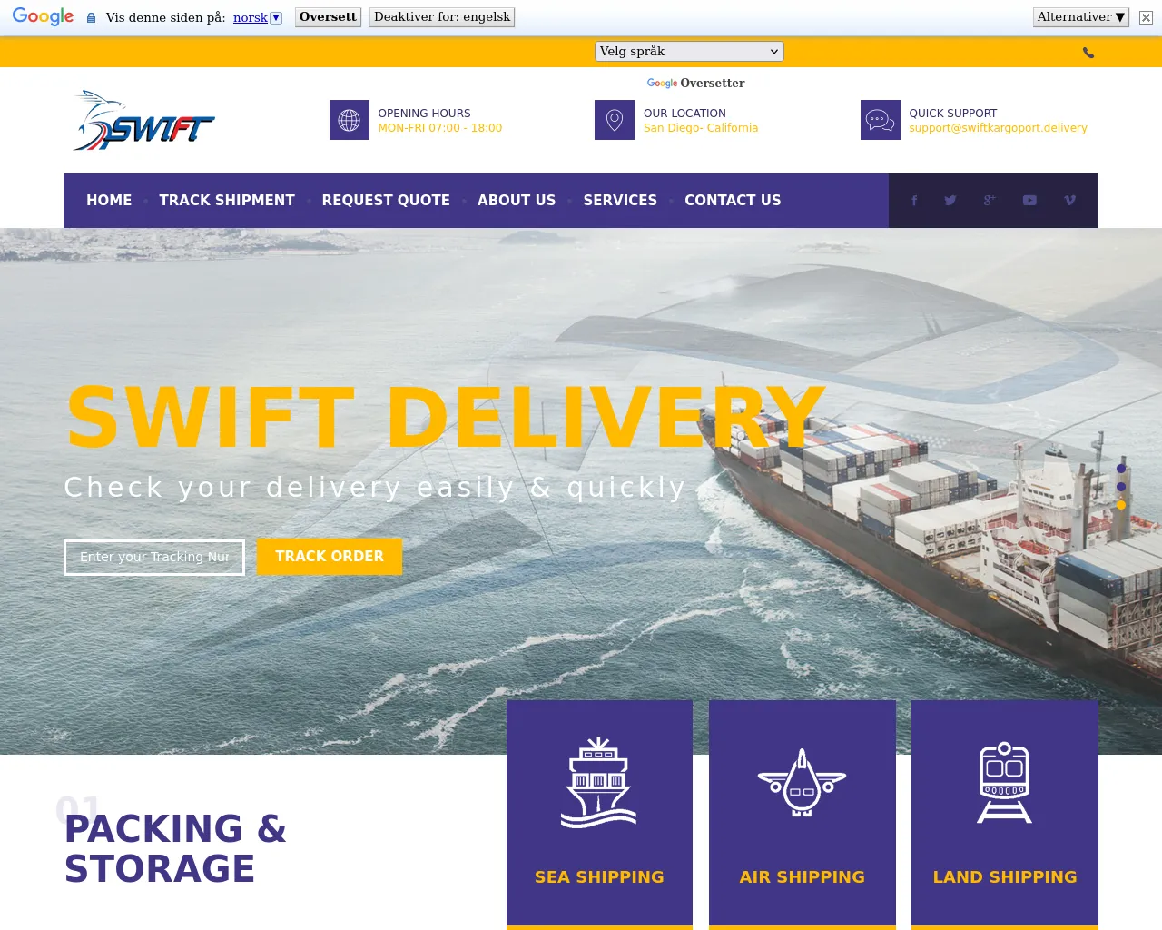 Screenshot of coscokargo.delivery