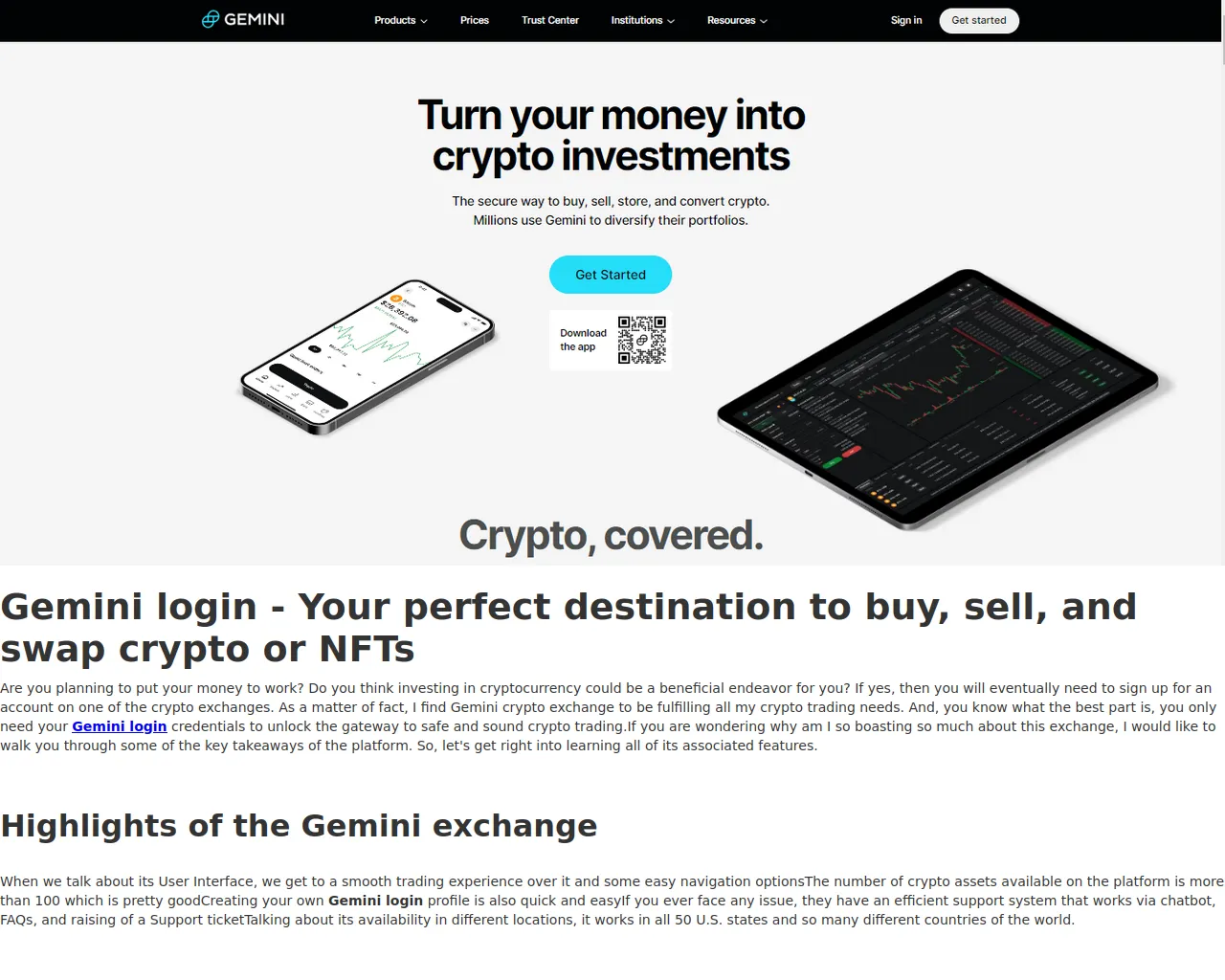 Screenshot of gemintlogin.webflow.io