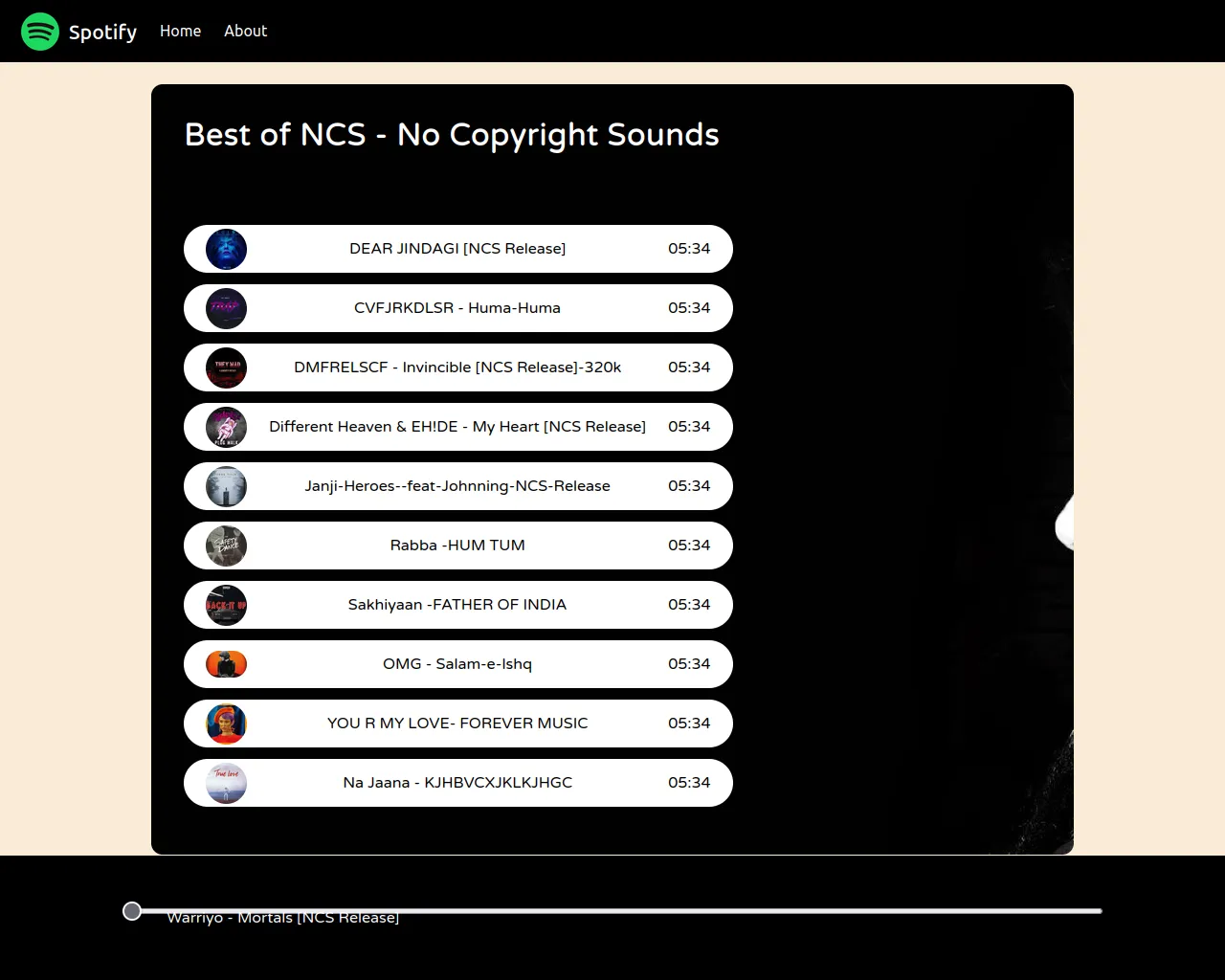 Screenshot of music-app-clone.netlify.app