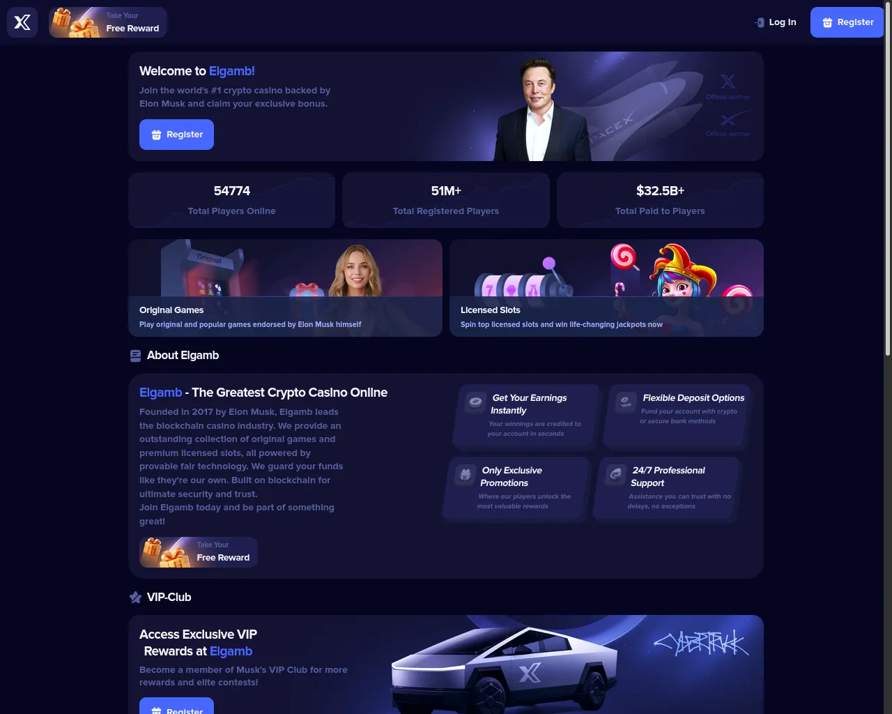 Screenshot of elgamb.io