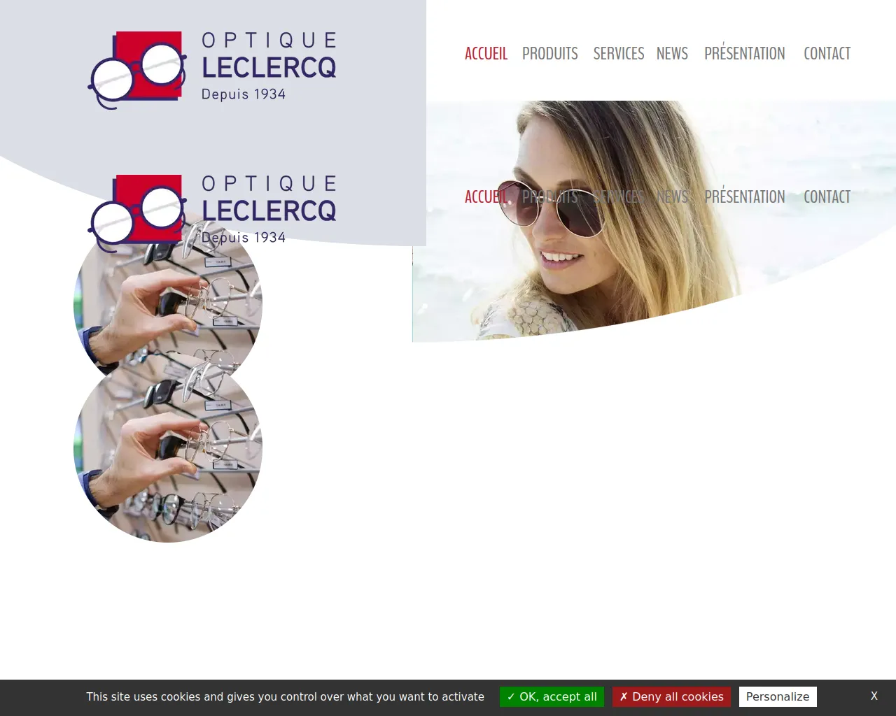 Screenshot of optique-leclercq.be