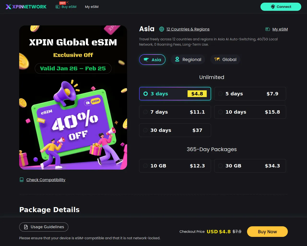Screenshot of dapp.xtella.ai