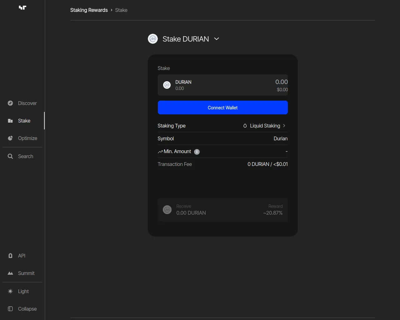 Screenshot of stakingrewards.art