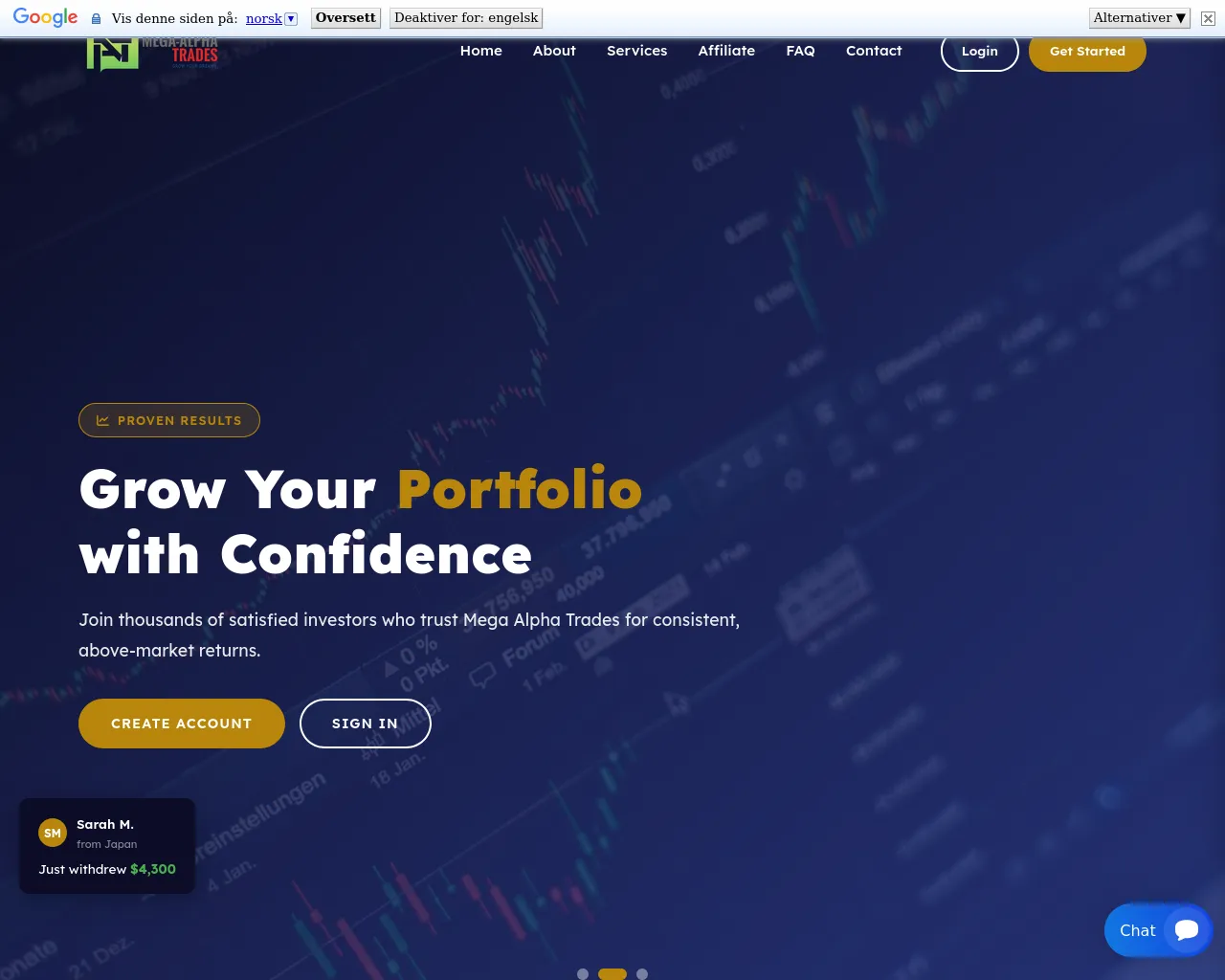 Screenshot of m-alphatrades.com