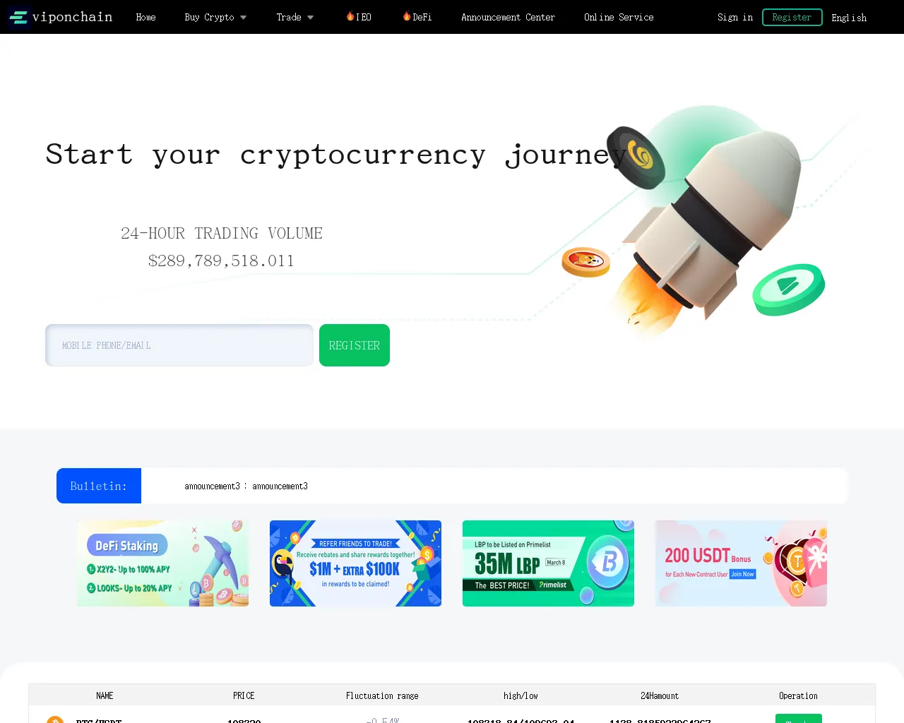 Screenshot of viponchain.vip