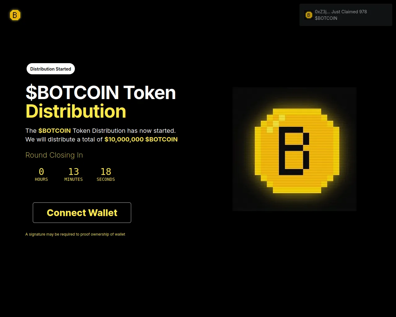 Screenshot of botcoin-rewards.xyz