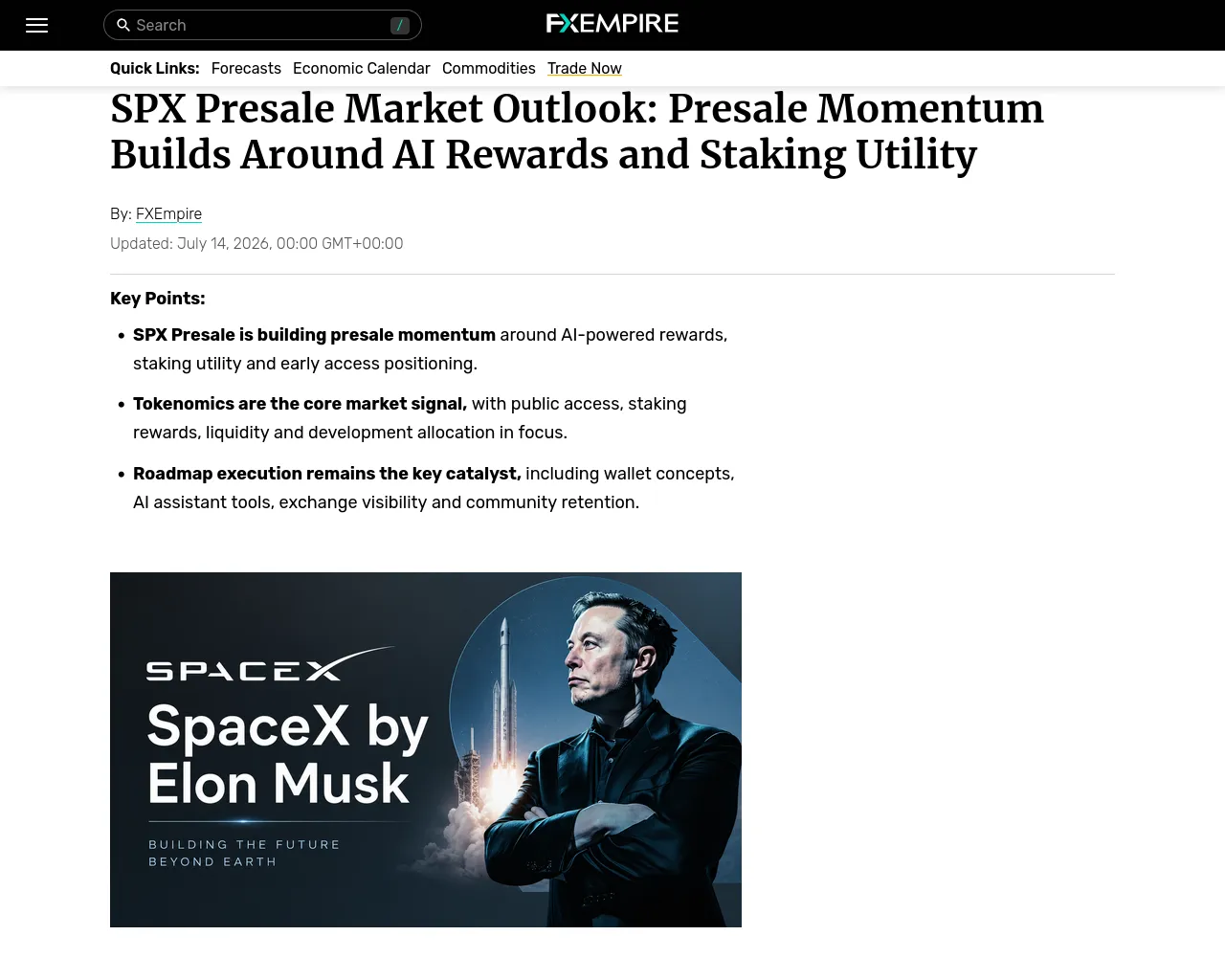 Screenshot of spxpresale-fxempire.com