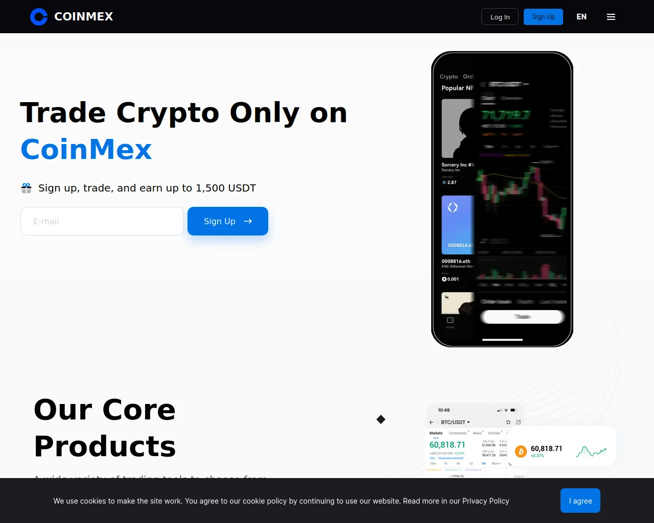 Screenshot of coinmex.io