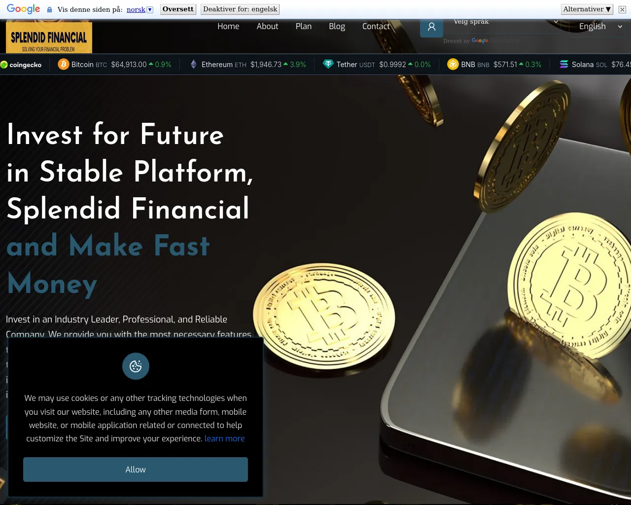 Screenshot of splendidfinancial.xyz