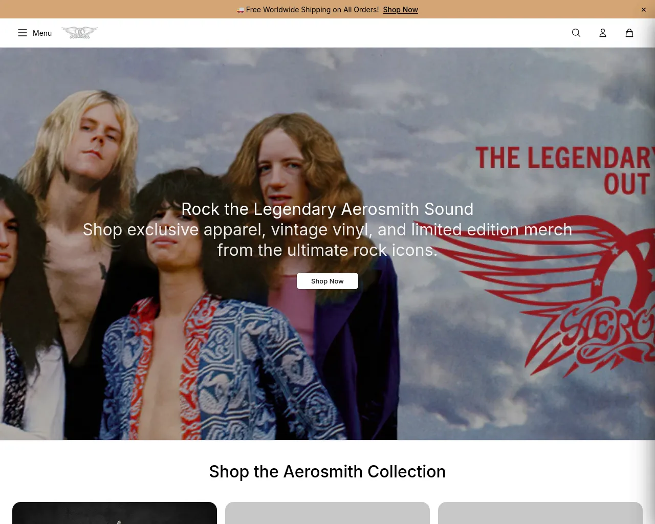 Screenshot of aerosmithapparel.shop