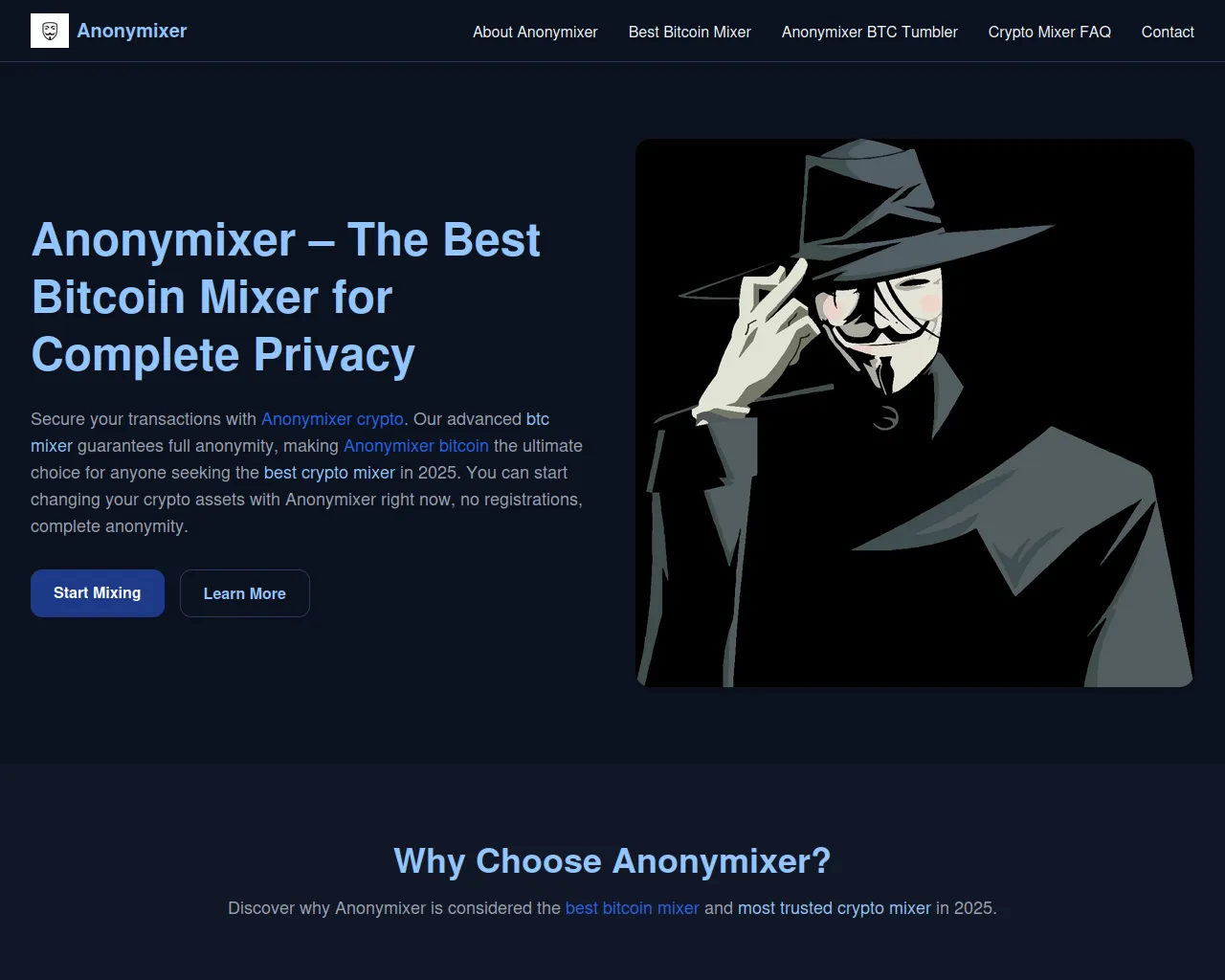 Screenshot of anonymixer1.com