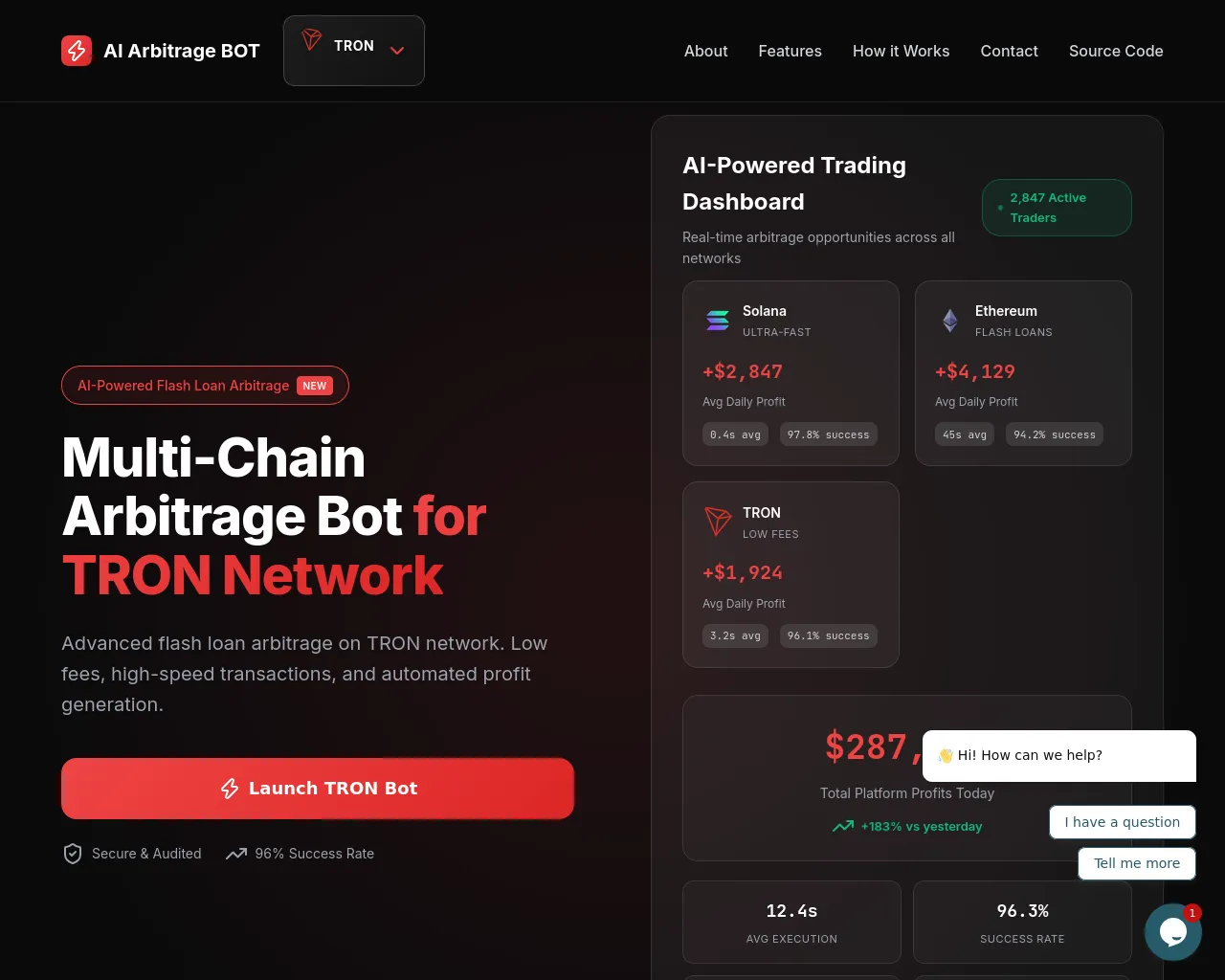 Screenshot of arbitrage-bot.app