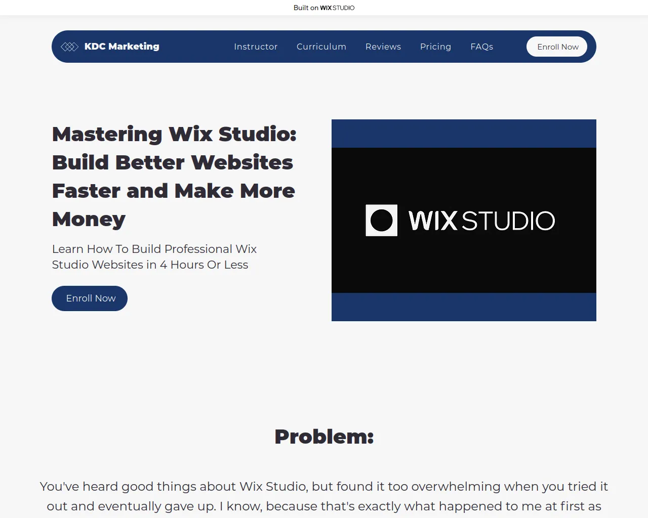 Screenshot of kdcmarketing.wixstudio.com