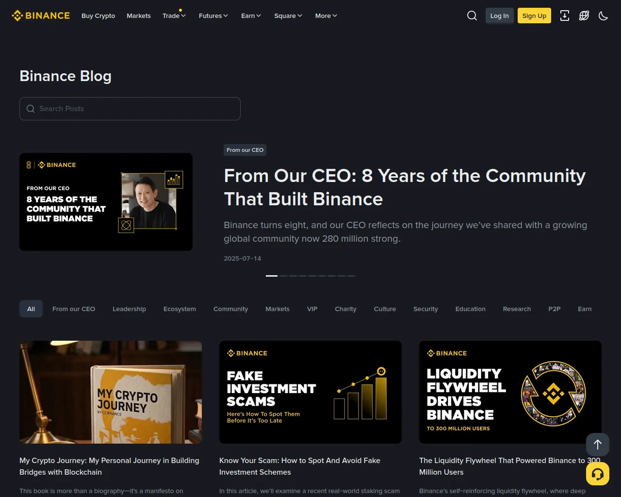 Screenshot of binance-blog.vercel.app