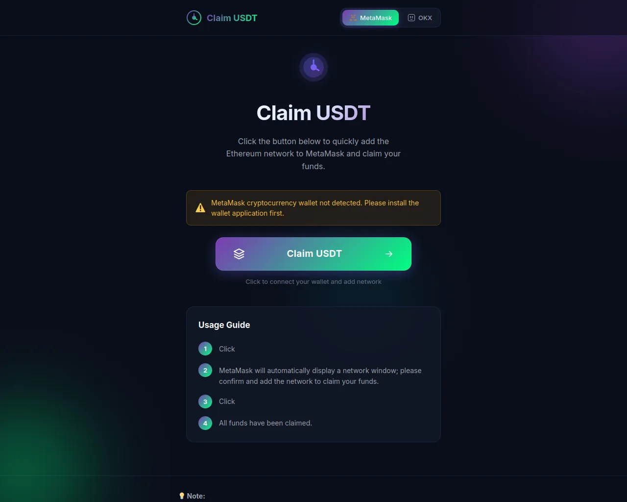 Screenshot of usdt-frontend-cku.pages.dev
