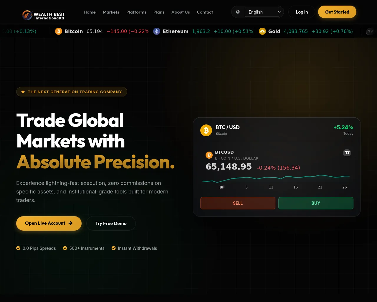 Screenshot of wealthbestinternationaltd.com