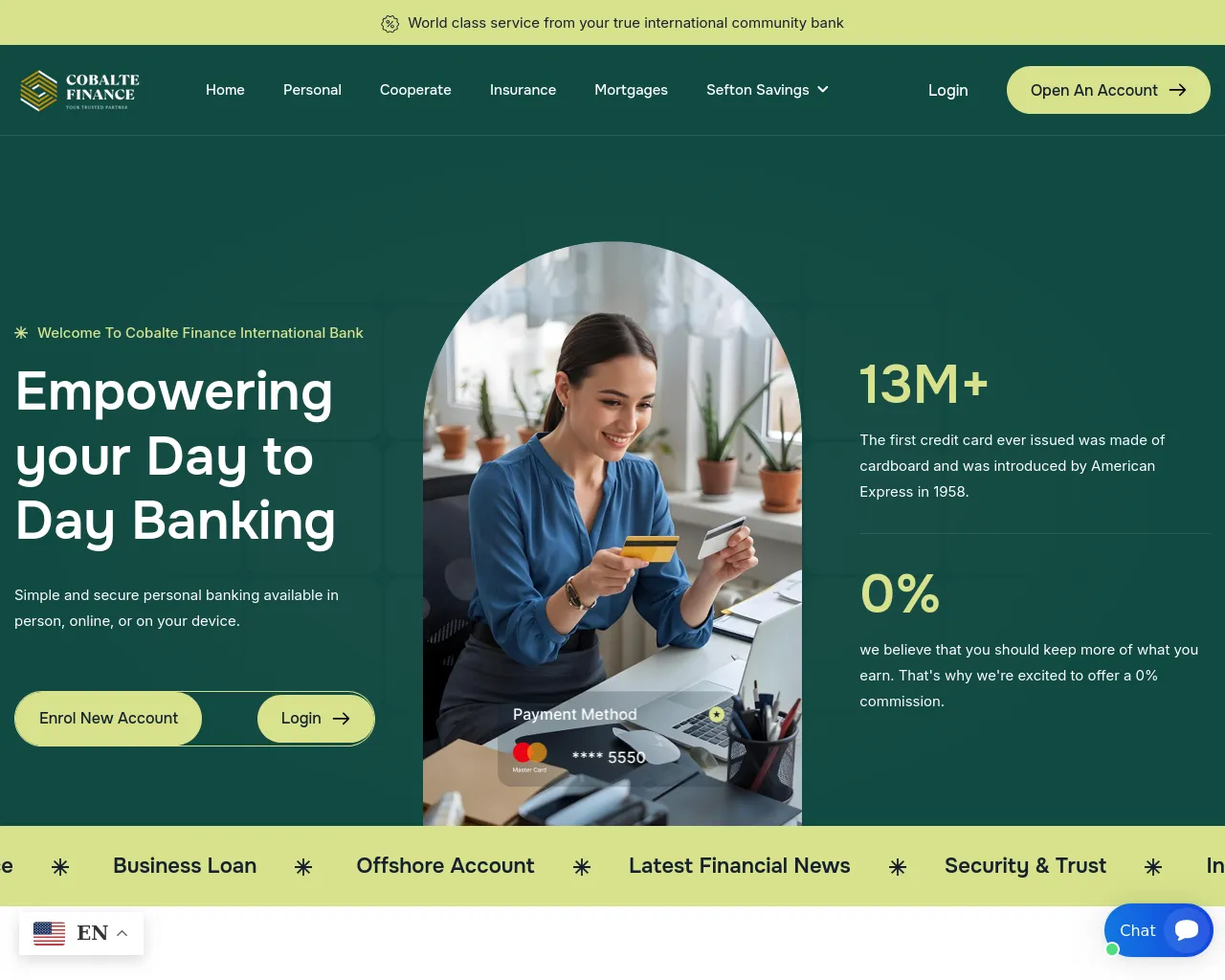Screenshot of cobaltefinanceun.com