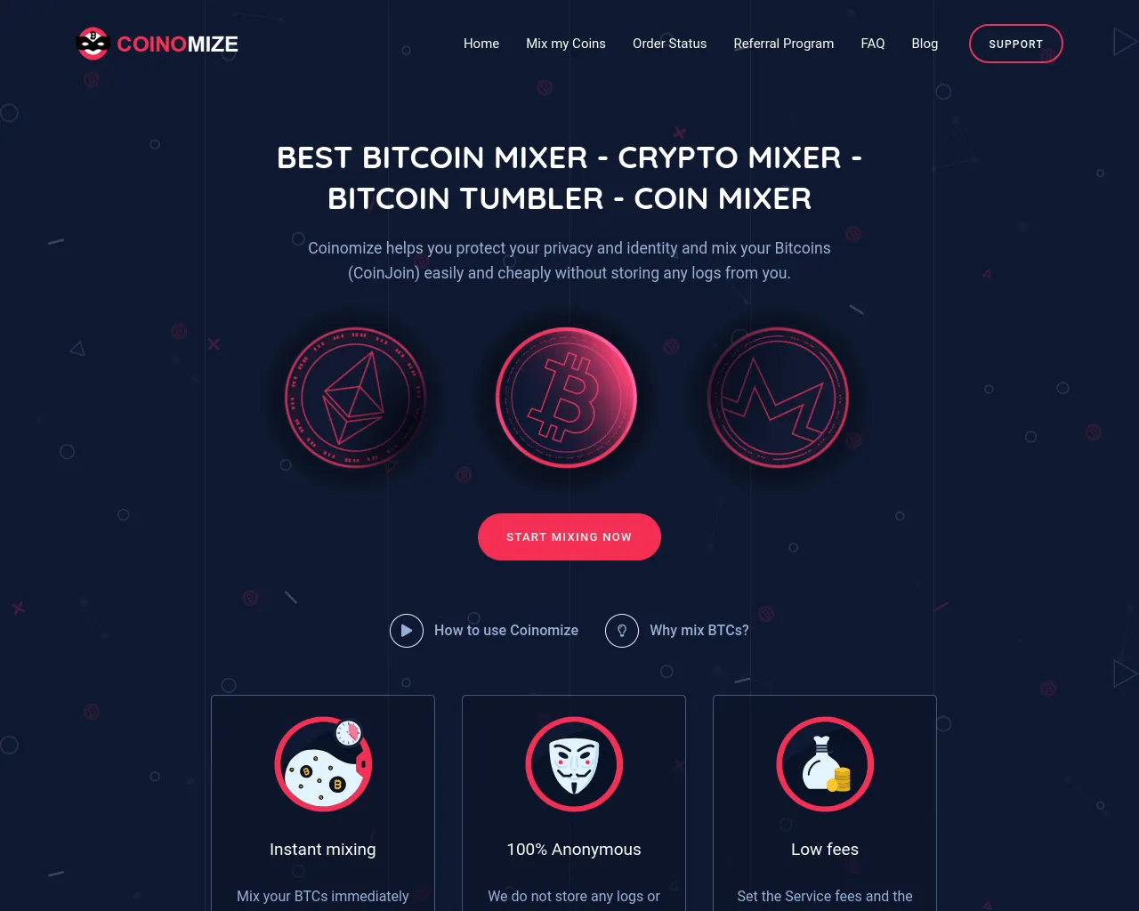Screenshot of coinomize.shop