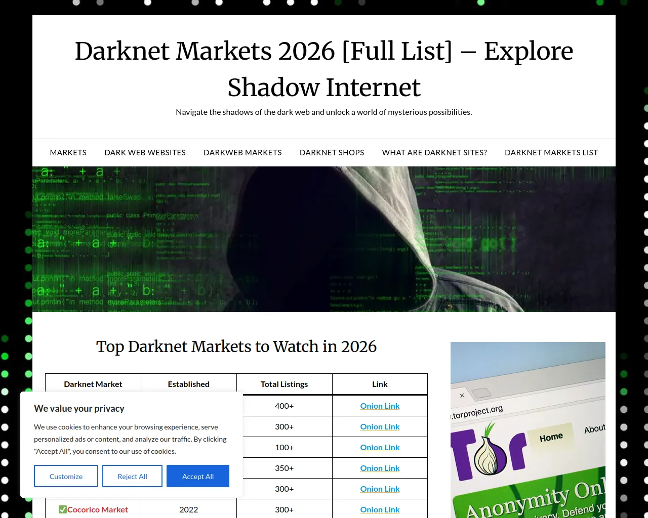 Screenshot of darknet-market-links.com
