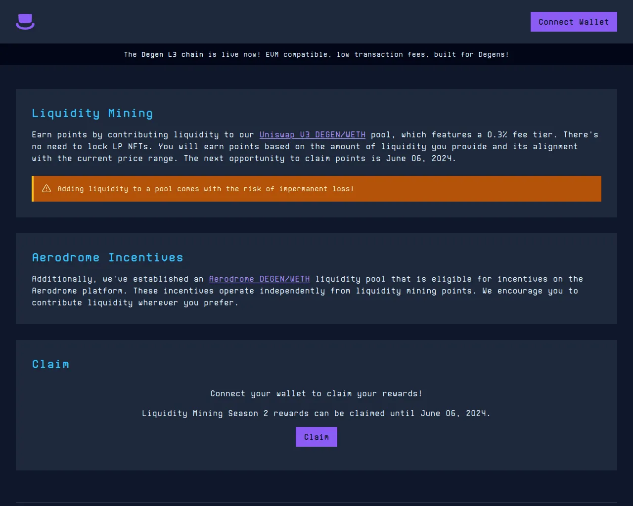 Screenshot of degentip-9l3.pages.dev