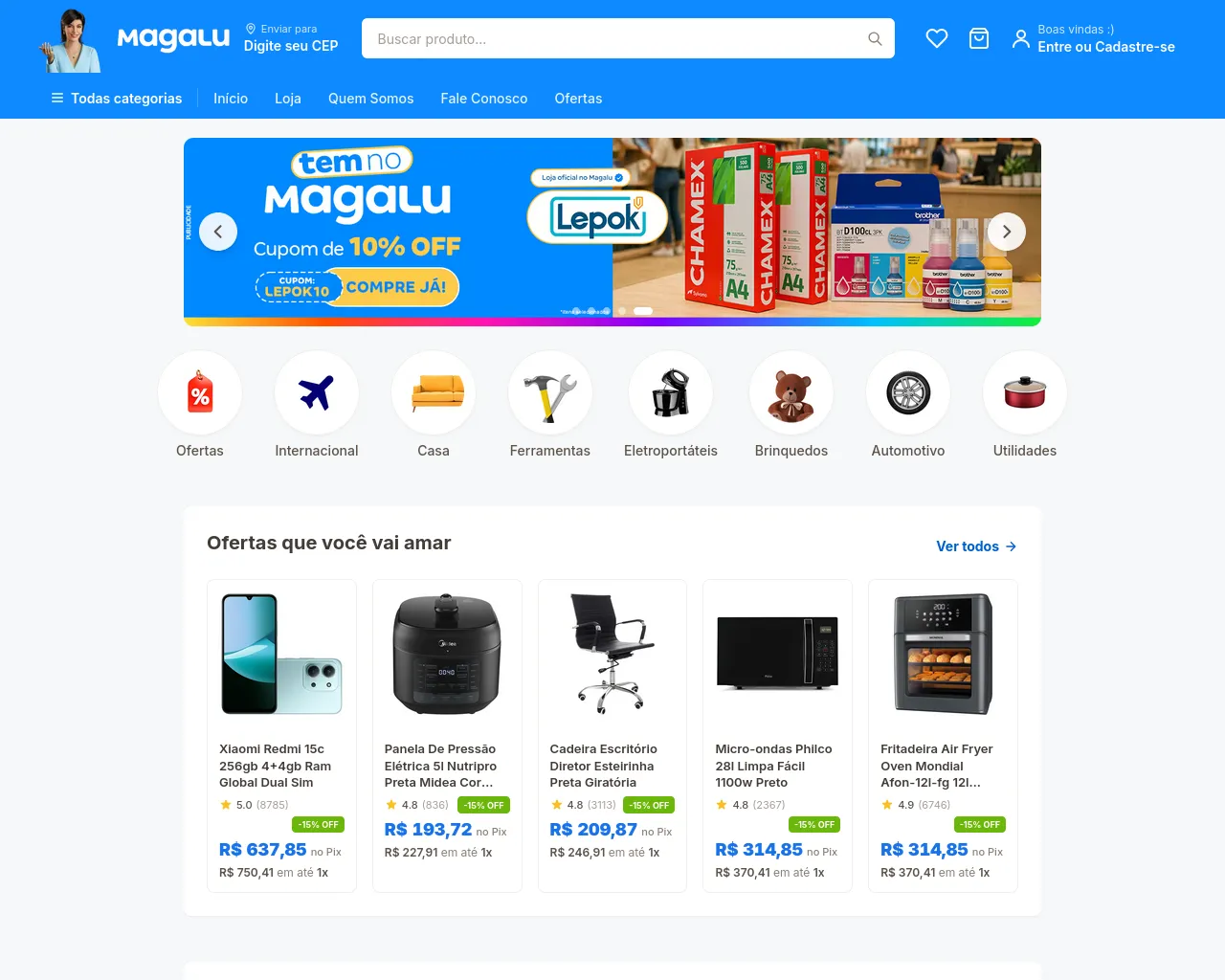 Screenshot of maga-zine-luiza.com