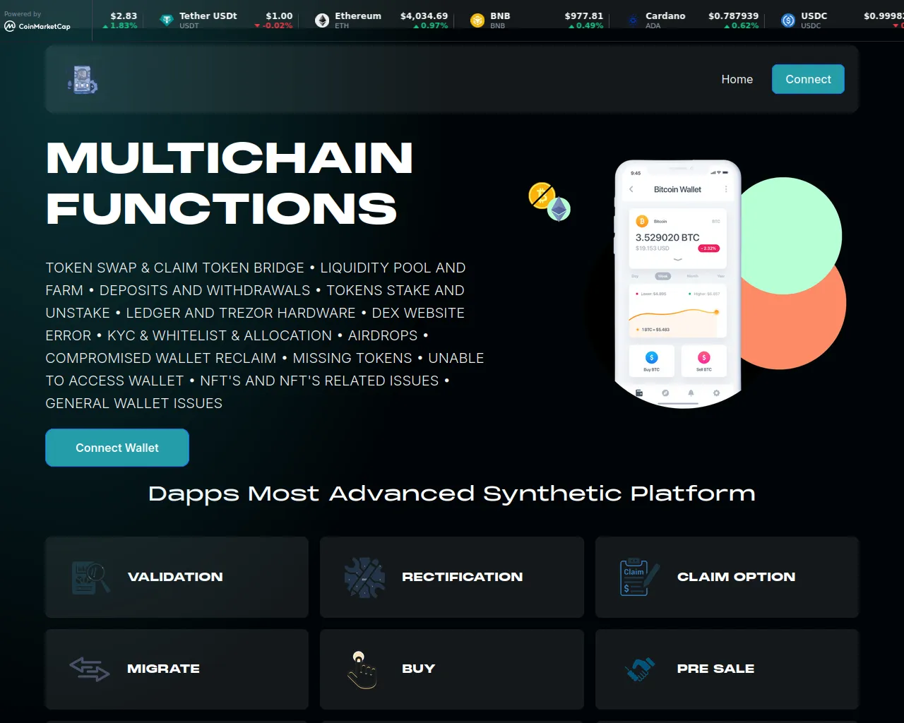 Screenshot of multichainfix.xyz
