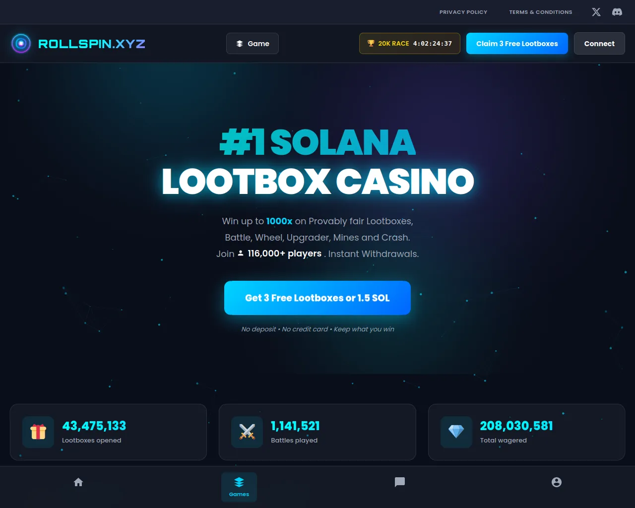 Screenshot of rollspin.xyz