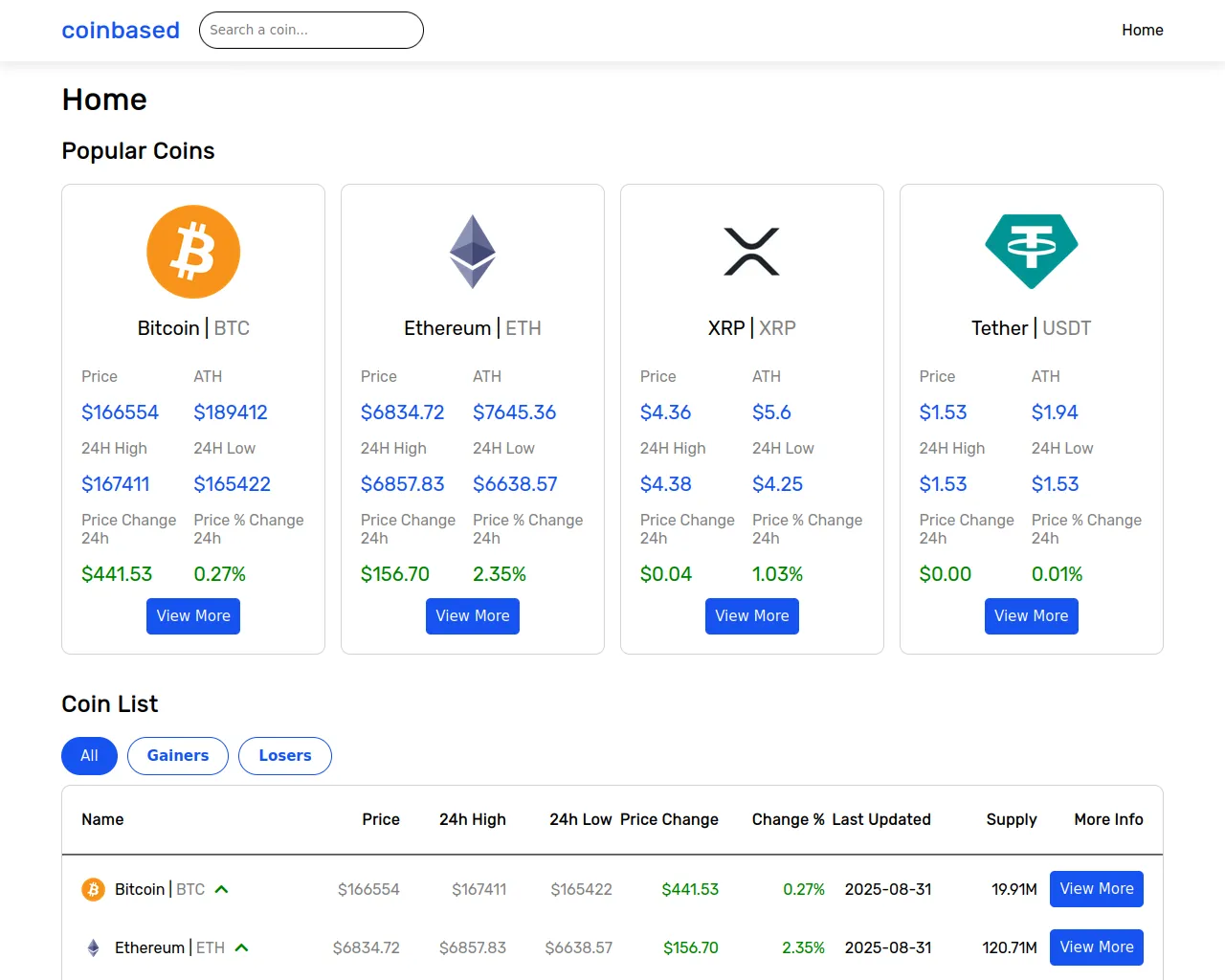 Screenshot of coinbase-nine.vercel.app
