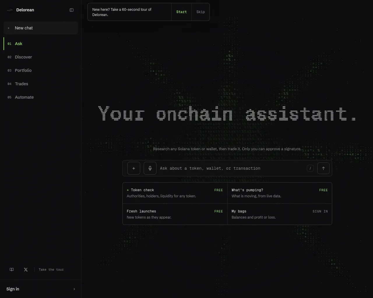 Screenshot of delorian.xyz