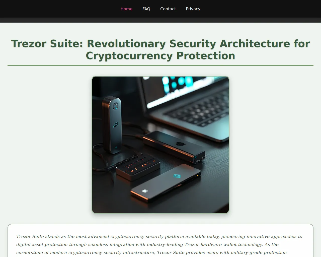 Screenshot of trezor-suite.co