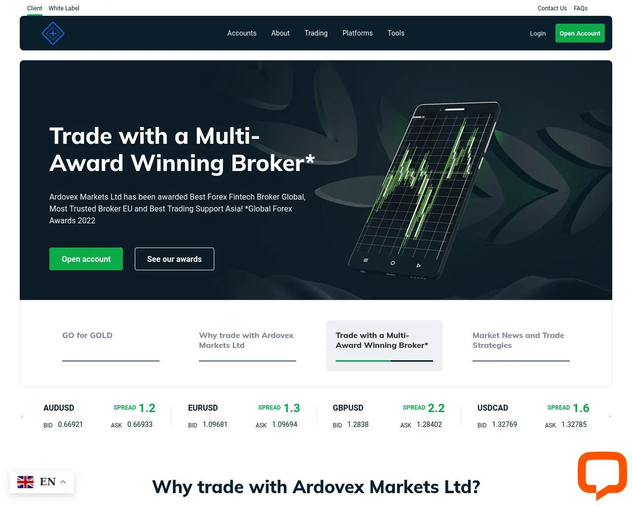 Screenshot of ardoviamarkets.com