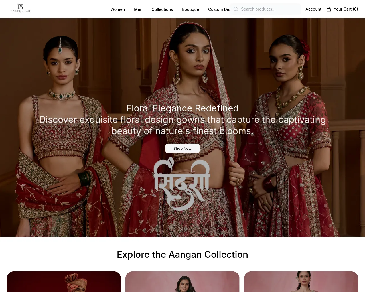 Screenshot of aanganbyparulboutique.shop