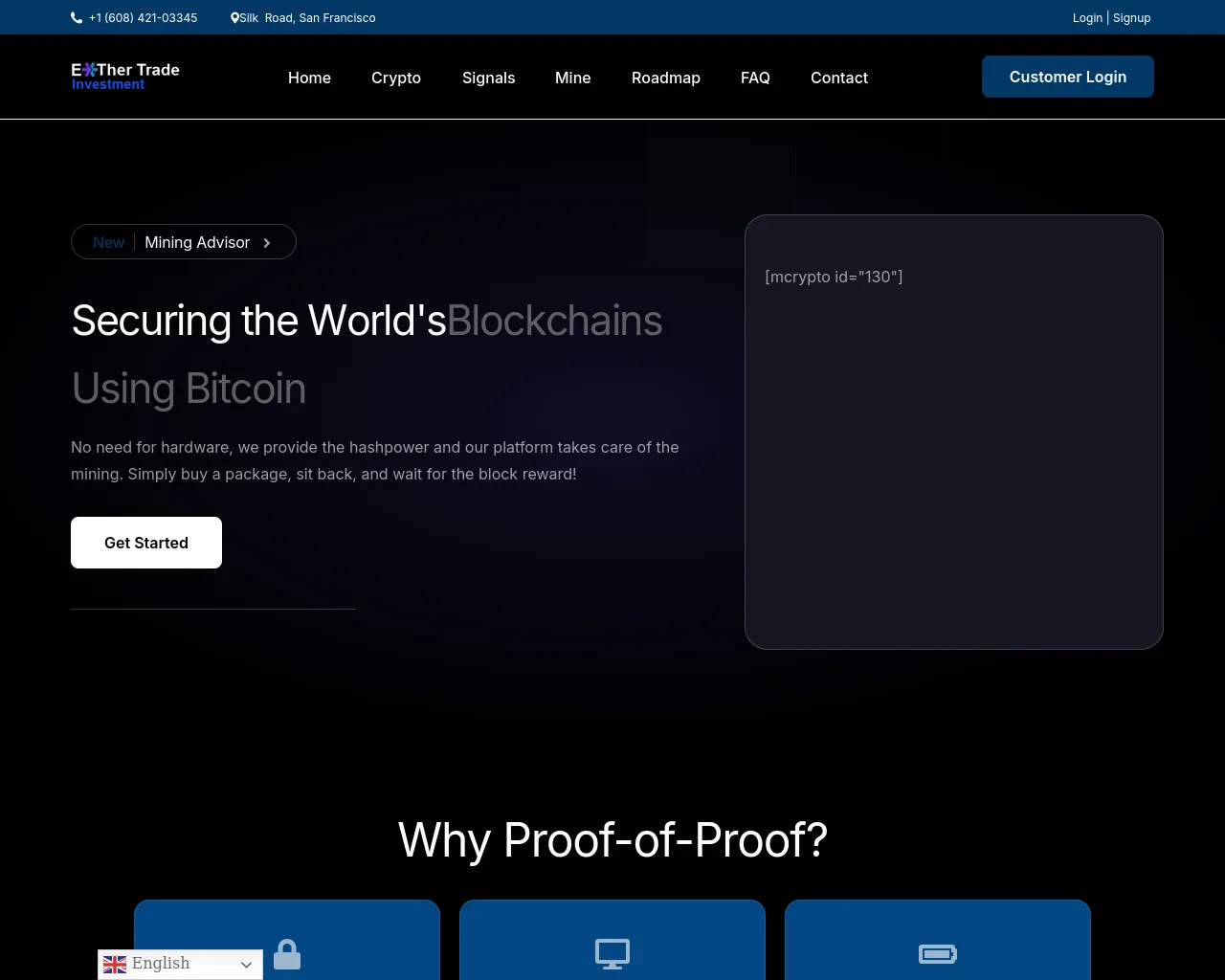 Screenshot of ethertradesinvestment.cc