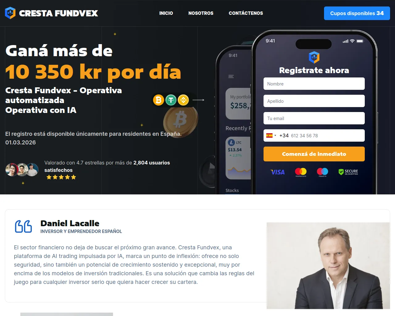 Screenshot of cresta-fundvex.com