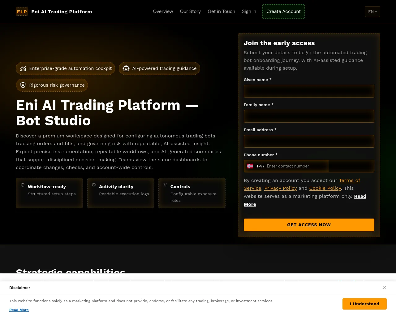 Screenshot of eniinvestmentplatform.pro