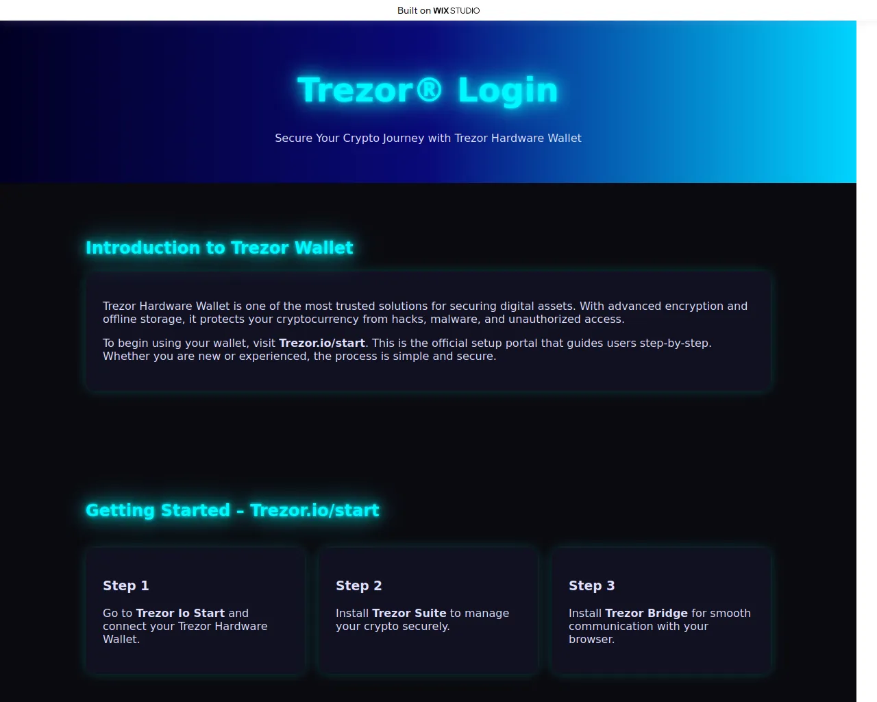 Screenshot of trxzrstarts.wixstudio.com