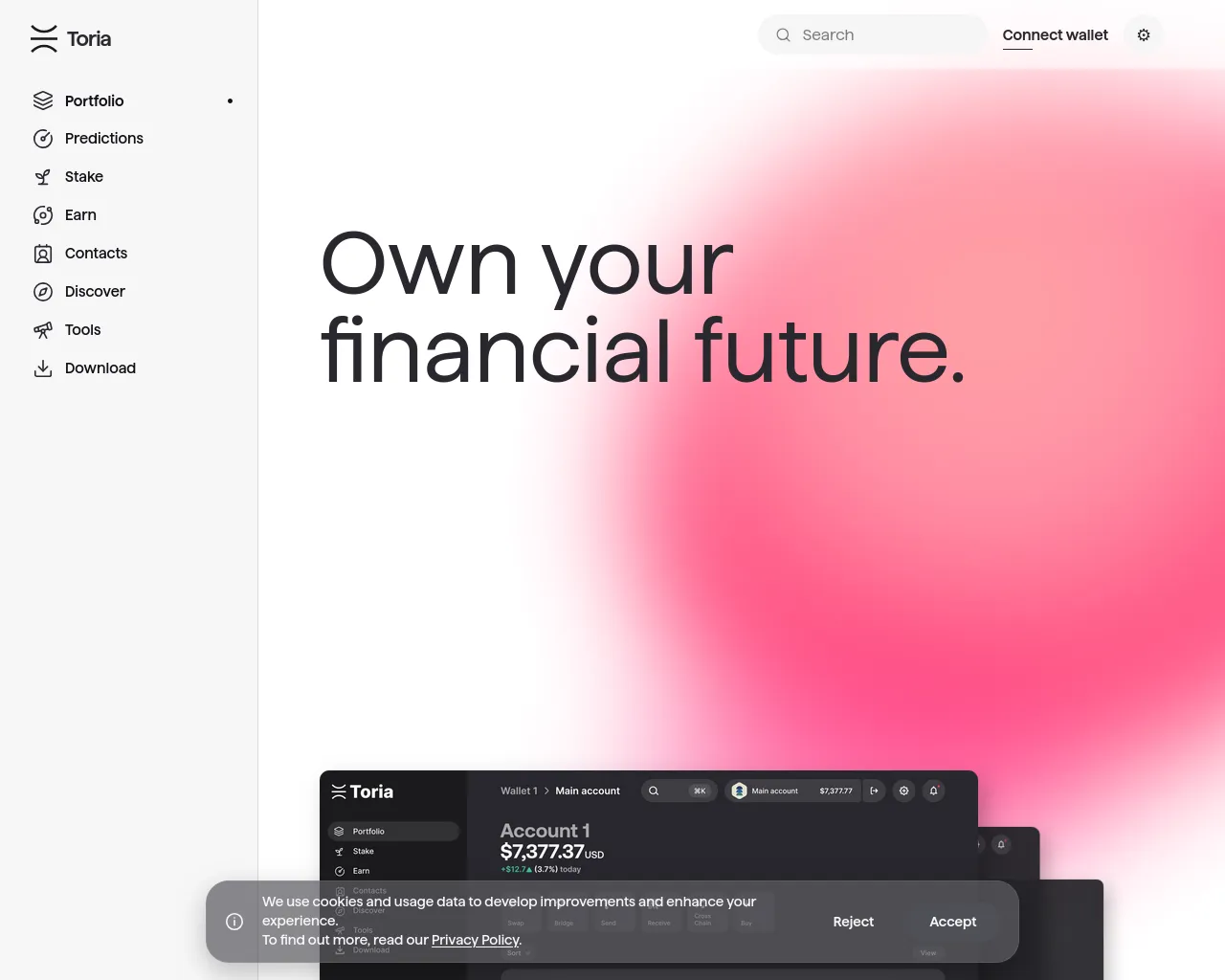 Screenshot of toria.app