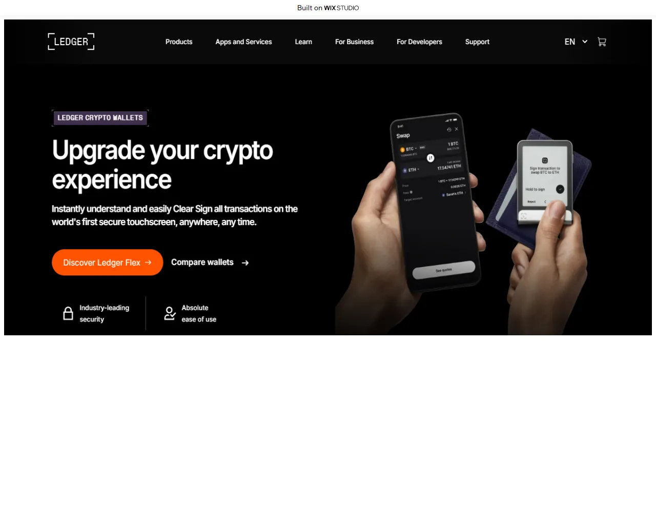 Screenshot of nav-ledgrlive.wixstudio.com