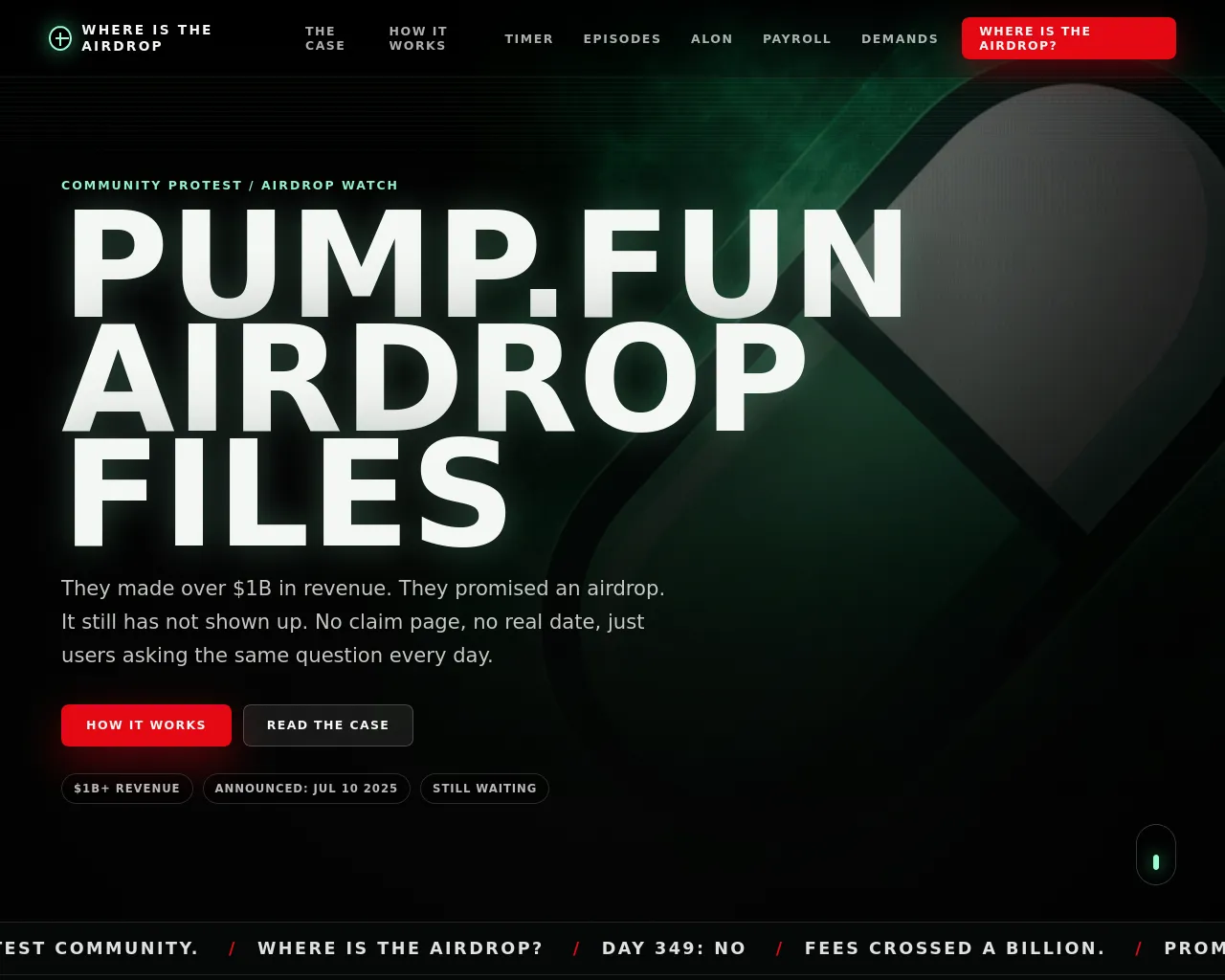 Screenshot of airdroponpump.live