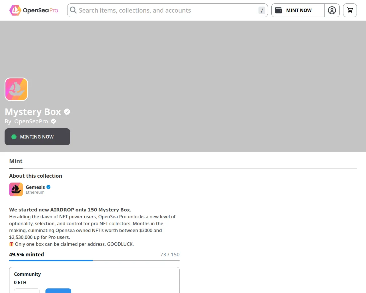 Screenshot of mint-nft-box5.vercel.app