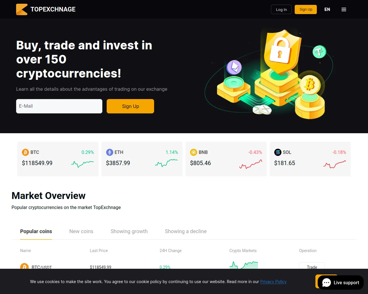 Screenshot of top-exchnage.com