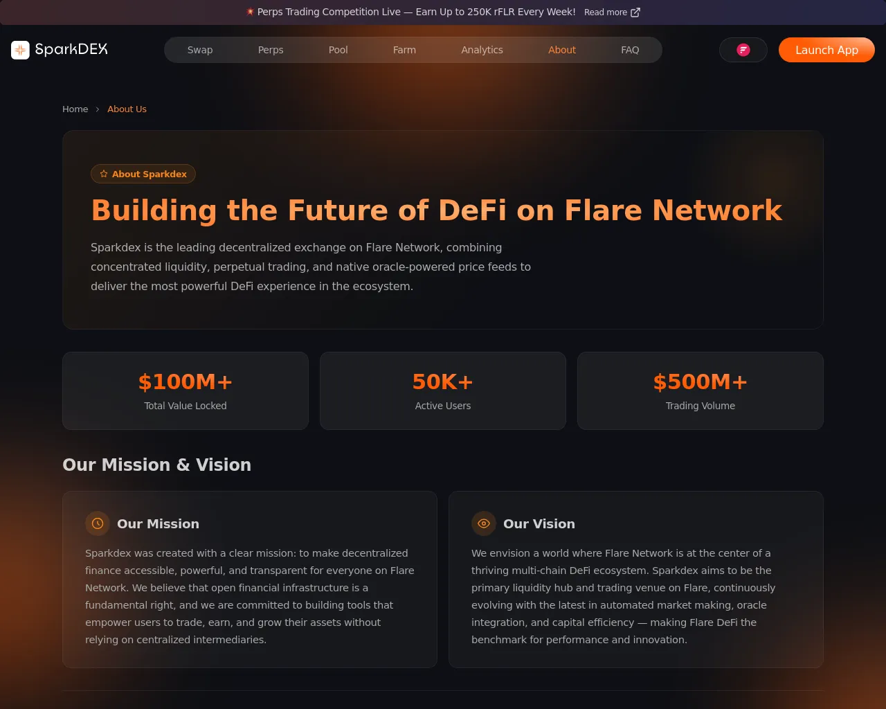 Screenshot of app-sparkdex.org