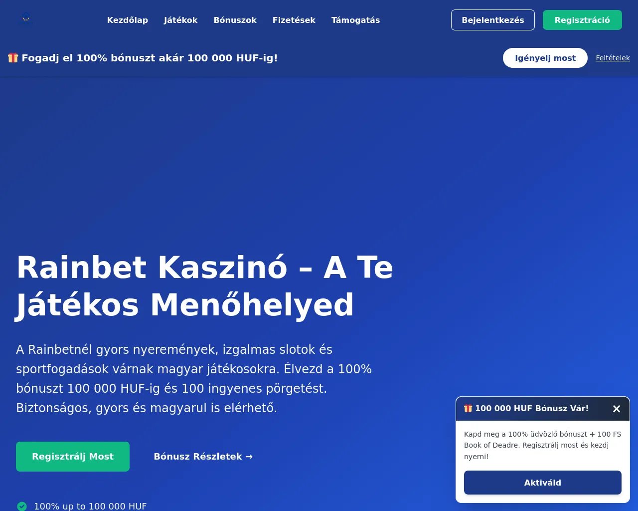 Screenshot of rainbet-hungary.com