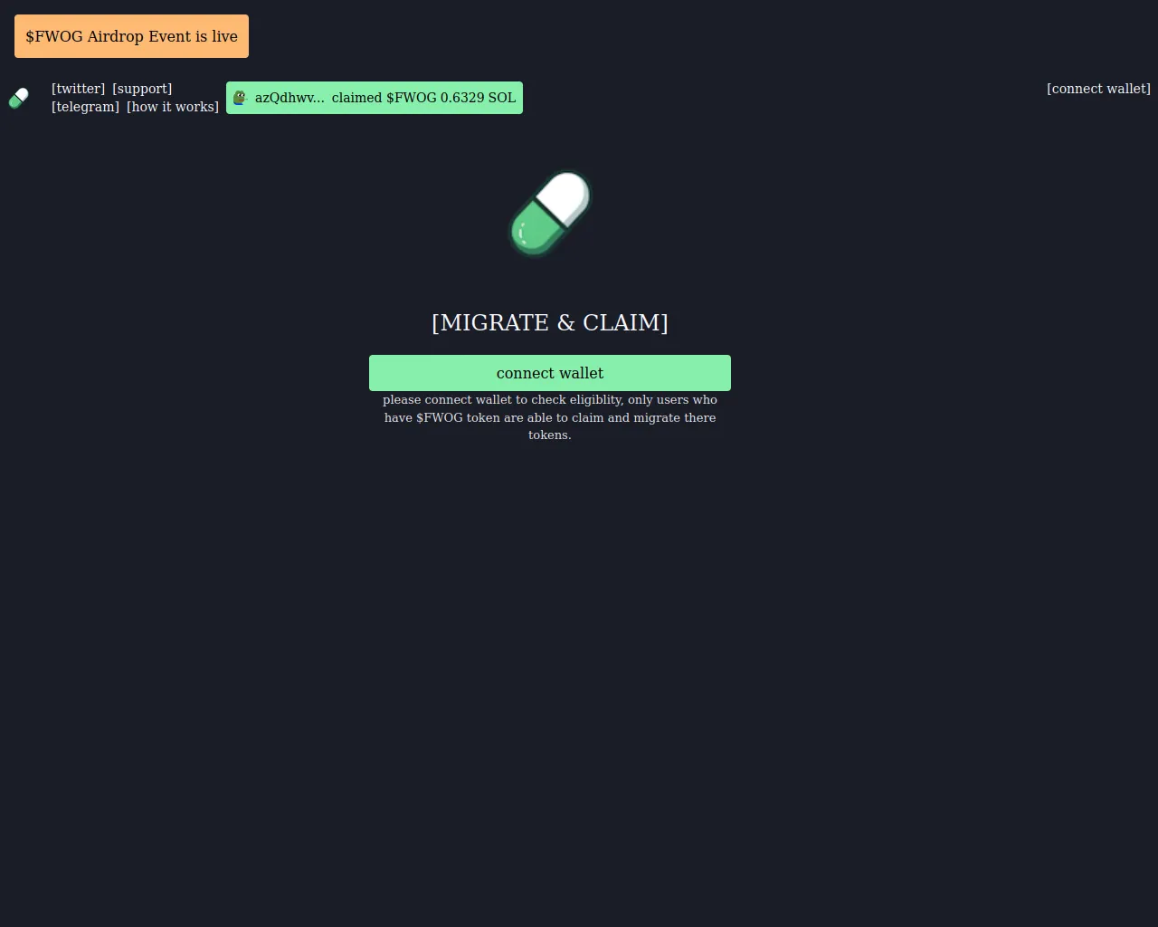 Screenshot of fwogclaim.pages.dev