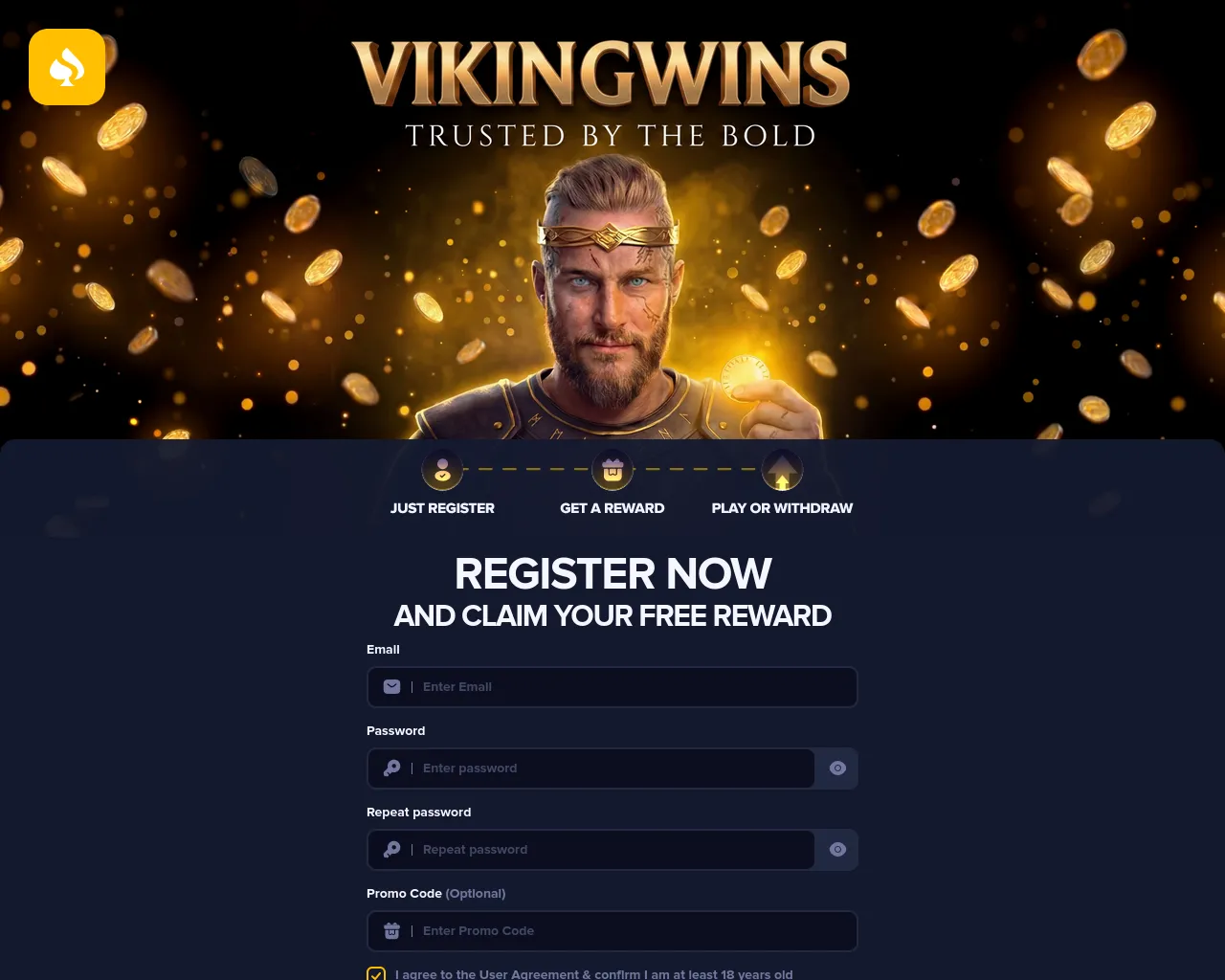 Screenshot of vikingwins.com