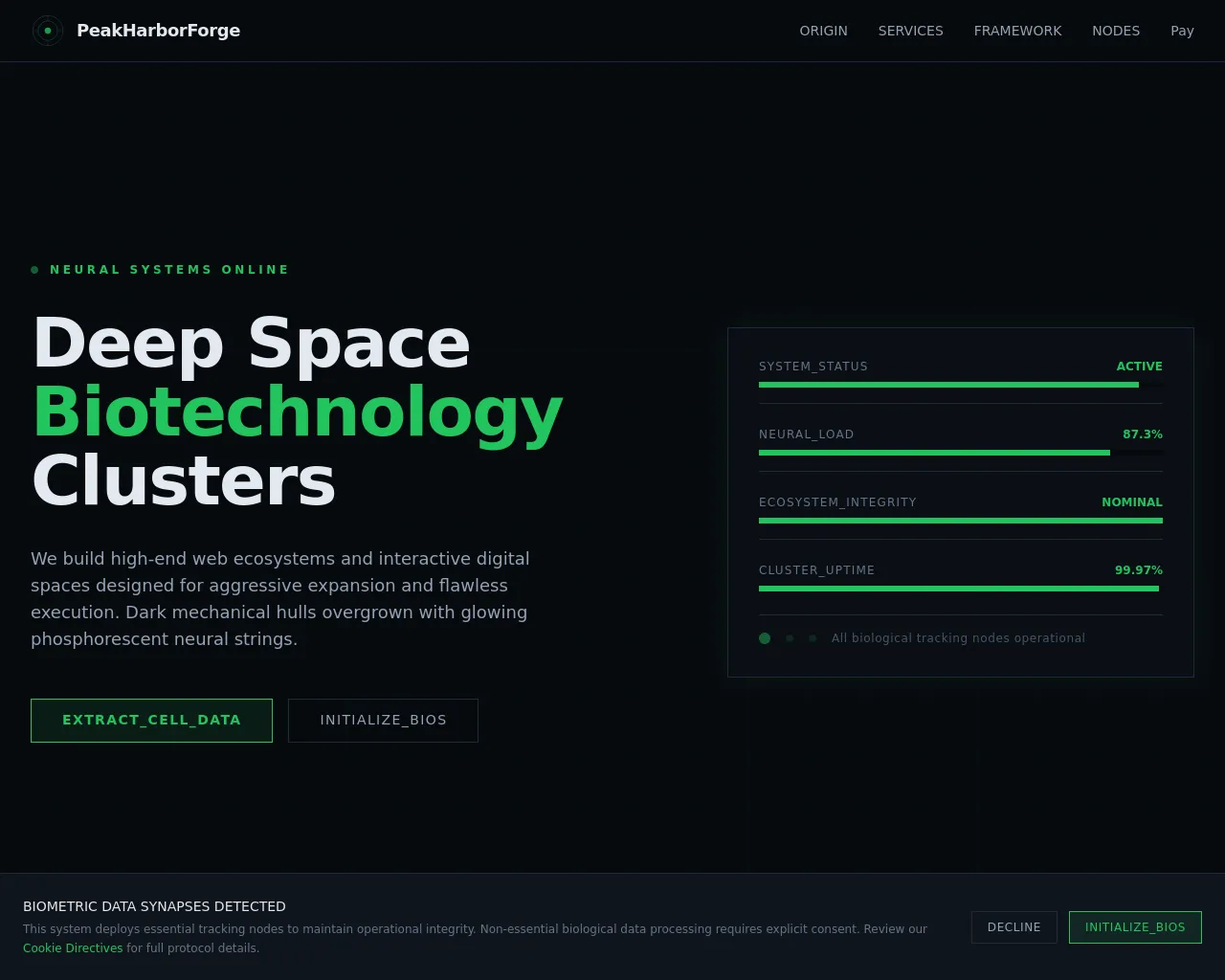 Screenshot of peakharborforge.com
