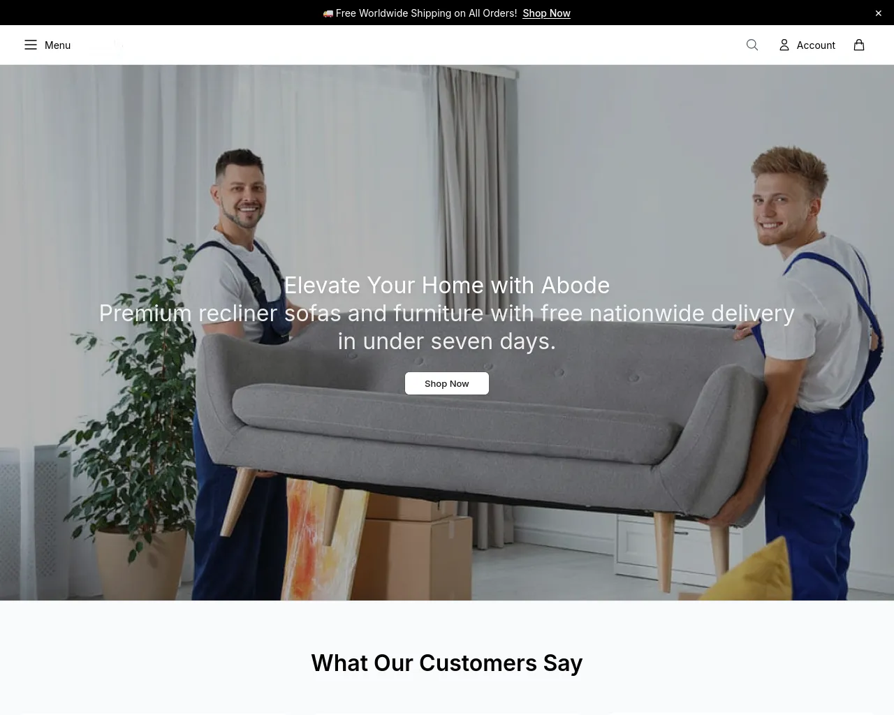Screenshot of abodeoutlethome.shop