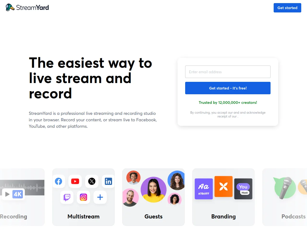 Screenshot of streamyards.org