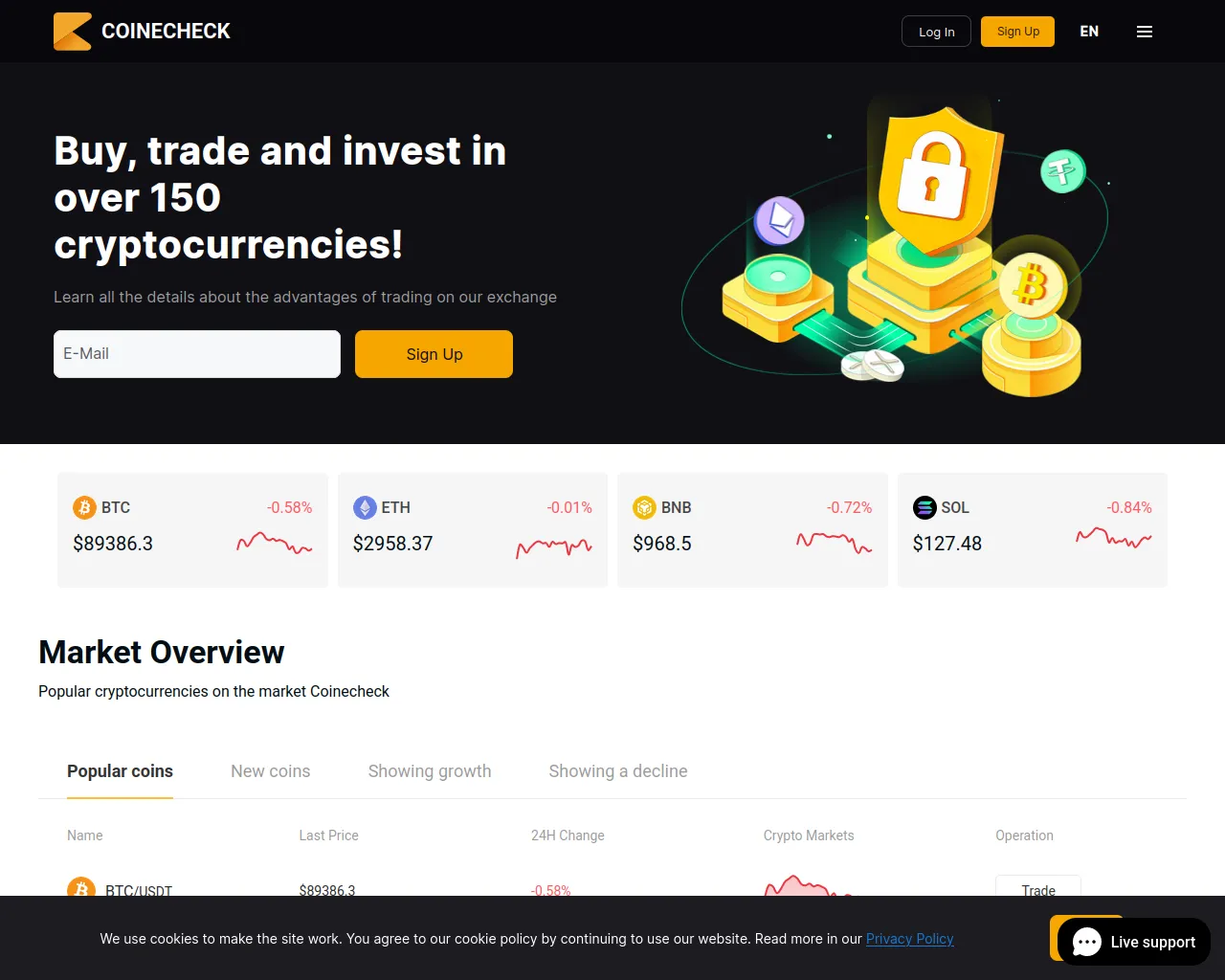 Screenshot of coinecheck.com
